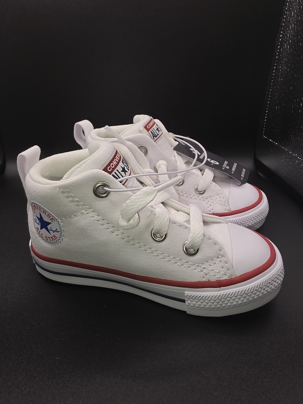 Converse Kids White and Red High-Top Sneakers